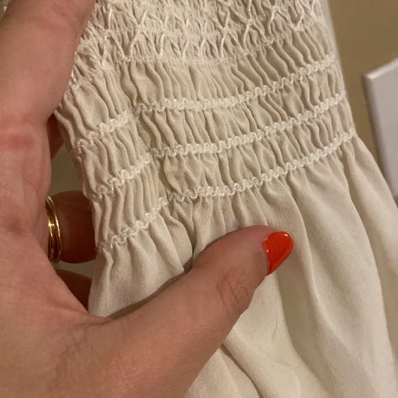 ALC Sidra Long Flare Sleeve Silk Blouse in Cream 6 - Picture 6 of 8